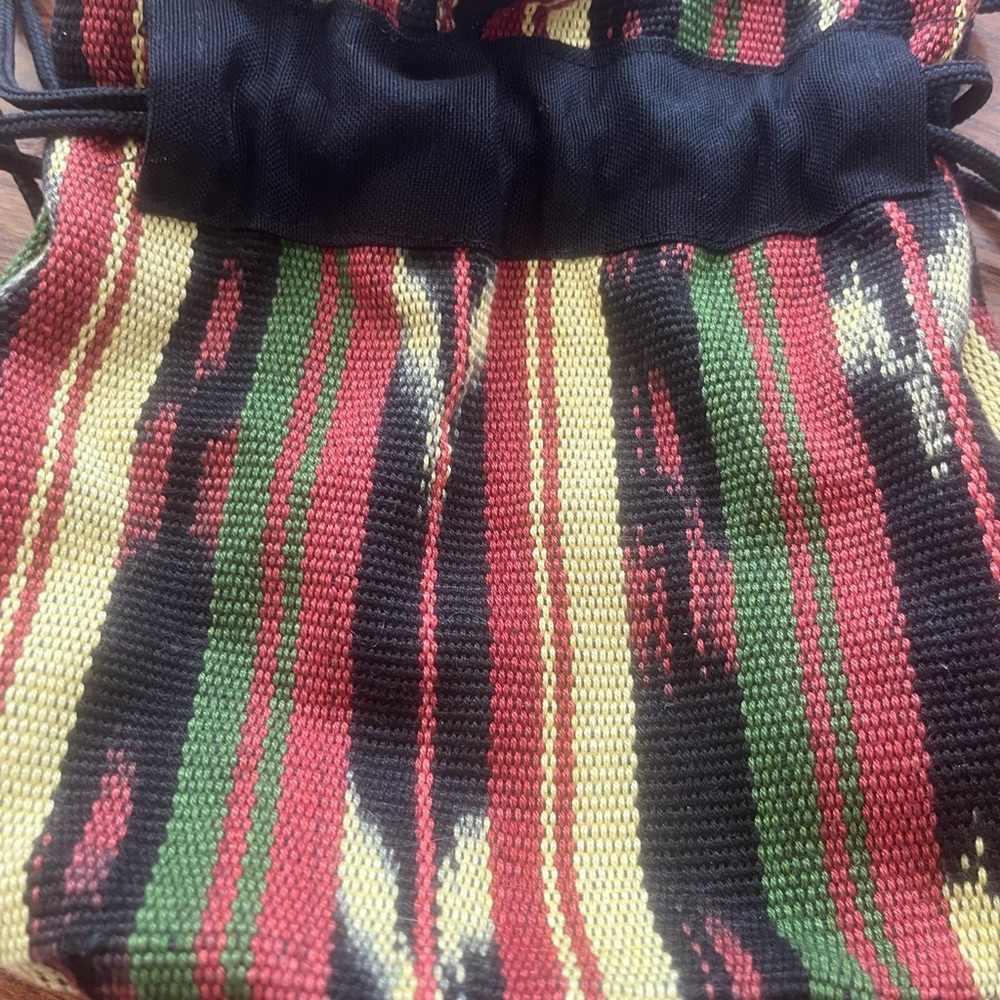 Striped Multicolor Drawstring Bag - Picture 2 of 5